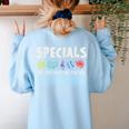 Specials The Best Part Of The Day Men Women Teacher Women's Sweatshirt Back Print Light Blue