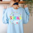 Specials Squad Teacher TRIBE Team Back To Primary School Men Women Girls Kids Women's Sweatshirt Back Print Light Blue Specials Squad Teacher TRIBE Team Back To Primary School Men Women Girls Kids Women's Sweatshirt Back Print Light Blue