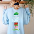 SPED Squad Elf Teacher Matching Christmas Party Pajama Women's Sweatshirt Back Print Light Blue SPED Squad Elf Teacher Matching Christmas Party Pajama Women's Sweatshirt Back Print Light Blue