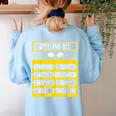 Spelling Bee Halloween Teachers Bee Spelling Competition Women's Sweatshirt Back Print Light Blue