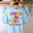 Spooky ESOL Teacher Halloween ESOL Teaching Coquette Women's Sweatshirt Back Print Light Blue Spooky ESOL Teacher Halloween ESOL Teaching Coquette Women's Sweatshirt Back Print Light Blue