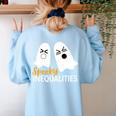 Spooky Inequalities Ghosts Halloween Math Teacher Women's Sweatshirt Back Print Light Blue Spooky Inequalities Ghosts Halloween Math Teacher Women's Sweatshirt Back Print Light Blue