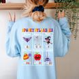 Spooky Syllables Teacher Halloween Educational Kids Women's Sweatshirt Back Print Light Blue Spooky Syllables Teacher Halloween Educational Kids Women's Sweatshirt Back Print Light Blue
