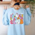 Spooky Teacher Club Halloween Women's Sweatshirt Back Print Light Blue