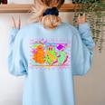 Spooky Teacher Halloween Ghost Fall Autumn Season Women Women's Sweatshirt Back Print Light Blue