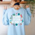 Stand Up For Science STEM Advocacy Pro Scientific Teacher Women's Sweatshirt Back Print Light Blue Stand Up For Science STEM Advocacy Pro Scientific Teacher Women's Sweatshirt Back Print Light Blue