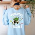 Star Wars Yoda Best Teacher Icons Women's Sweatshirt Back Print Light Blue