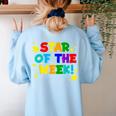 Star Of The Week Cheerful Recognition Student Teachers Class Men Women Kids Women's Sweatshirt Back Print Light Blue Star Of The Week Cheerful Recognition Student Teachers Class Men Women Kids Women's Sweatshirt Back Print Light Blue