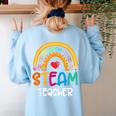 STEAM Teacher Squad Team Crew Back To School STEM Special Women's Sweatshirt Back Print Light Blue STEAM Teacher Squad Team Crew Back To School STEM Special Women's Sweatshirt Back Print Light Blue