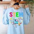 STEM Science Technology Engineering Math Teacher Women's Sweatshirt Back Print Light Blue