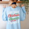 Students Saying 6-7 67 Six Seven Teacher Christmas Women's Sweatshirt Back Print Light Blue Students Saying 6-7 67 Six Seven Teacher Christmas Women's Sweatshirt Back Print Light Blue
