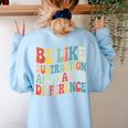 Be Like Subtraction And Make A Difference Math Teacher Women Women's Sweatshirt Back Print Light Blue