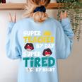 Super Hero Teacher Superheroes Women's Sweatshirt Back Print Light Blue Super Hero Teacher Superheroes Women's Sweatshirt Back Print Light Blue