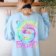 Super Teacher Back To School Apple Tie Dye First Day Women's Sweatshirt Back Print Light Blue Super Teacher Back To School Apple Tie Dye First Day Women's Sweatshirt Back Print Light Blue