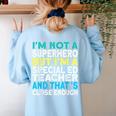 Superhero & Special Education Teacher Men Women Women's Sweatshirt Back Print Light Blue