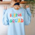 Support Dream Services Team Groovy Teacher Support Squad Women's Sweatshirt Back Print Light Blue Support Dream Services Team Groovy Teacher Support Squad Women's Sweatshirt Back Print Light Blue