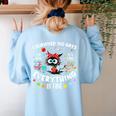 I Survived 100 Days Of School Teacher Kids Cat Lover Women's Sweatshirt Back Print Light Blue I Survived 100 Days Of School Teacher Kids Cat Lover Women's Sweatshirt Back Print Light Blue