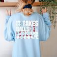 It Takes Balls To Teach Pe Teacher Chaos Coordinator US Flag Women's Sweatshirt Back Print Light Blue It Takes Balls To Teach Pe Teacher Chaos Coordinator US Flag Women's Sweatshirt Back Print Light Blue