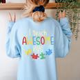 I Teach Awesome Kids Shirt Autism Special Education Teacher Women's Sweatshirt Back Print Light Blue I Teach Awesome Kids Shirt Autism Special Education Teacher Women's Sweatshirt Back Print Light Blue