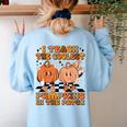 I Teach The Coolest Pumpkins In The Patch Teacher Halloween Women's Sweatshirt Back Print Light Blue I Teach The Coolest Pumpkins In The Patch Teacher Halloween Women's Sweatshirt Back Print Light Blue