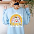 I Teach The Cutest Bees In The Beehive Teachers Day Women's Sweatshirt Back Print Light Blue