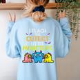 I Teach Cutest Little Monsters Halloween Teacher Men Women Women's Sweatshirt Back Print Light Blue I Teach Cutest Little Monsters Halloween Teacher Men Women Women's Sweatshirt Back Print Light Blue