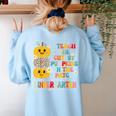 I Teach The Cutest Pumpkins Kindergarten Teacher Halloween Women's Sweatshirt Back Print Light Blue I Teach The Cutest Pumpkins Kindergarten Teacher Halloween Women's Sweatshirt Back Print Light Blue