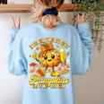 I Teach The Cutest Pumpkins In The Patch Teacher Halloween Women's Sweatshirt Back Print Light Blue