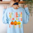 I Teach The Cutest Pumpkins In The Patch Teacher Women's Sweatshirt Back Print Light Blue
