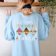 I Teach The Cutest Turkeys School Teachers Thanksgiving Women's Sweatshirt Back Print Light Blue I Teach The Cutest Turkeys School Teachers Thanksgiving Women's Sweatshirt Back Print Light Blue
