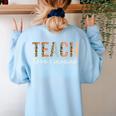 Teach Love Inspire Leopard Back To School Cute Teacher Men Women Girls Kids Women's Sweatshirt Back Print Light Blue Teach Love Inspire Leopard Back To School Cute Teacher Men Women Girls Kids Women's Sweatshirt Back Print Light Blue