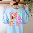 Teach Love Inspire Preppy Back To School Teacher Women Women's Sweatshirt Back Print Light Blue Teach Love Inspire Preppy Back To School Teacher Women Women's Sweatshirt Back Print Light Blue