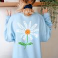 Teach Love Inspire Teachers Inspirational Flower Teachers Women's Sweatshirt Back Print Light Blue
