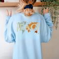 Teach Peace Teacher Teacher Women's Sweatshirt Back Print Light Blue Teach Peace Teacher Teacher Women's Sweatshirt Back Print Light Blue
