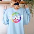 Teach Peace For Teachers And Educators Counselor Women's Sweatshirt Back Print Light Blue Teach Peace For Teachers And Educators Counselor Women's Sweatshirt Back Print Light Blue