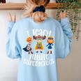 I Teach Superheroes Cute Back To School Teacher Women's Sweatshirt Back Print Light Blue I Teach Superheroes Cute Back To School Teacher Women's Sweatshirt Back Print Light Blue