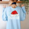 Teacher Aide Christmas Women Family Matching Group Xmas Women's Sweatshirt Back Print Light Blue Teacher Aide Christmas Women Family Matching Group Xmas Women's Sweatshirt Back Print Light Blue