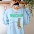 I Am A Teacher Alcoholic Cat Beer Feline Men Women Women's Sweatshirt Back Print Light Blue