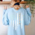 Teacher American Flag Teacher's Day Teaching Women's Sweatshirt Back Print Light Blue Teacher American Flag Teacher's Day Teaching Women's Sweatshirt Back Print Light Blue