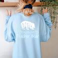 Teacher Bear For Educators Teacher Appreciation Women's Sweatshirt Back Print Light Blue Teacher Bear For Educators Teacher Appreciation Women's Sweatshirt Back Print Light Blue
