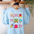 Teacher Christian God Says I Am Faith Religious Bible Verse Women's Sweatshirt Back Print Light Blue