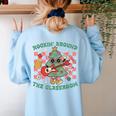 Teacher Christmas Rockin' Around The Classroom Men Women Kids Women's Sweatshirt Back Print Light Blue Teacher Christmas Rockin' Around The Classroom Men Women Kids Women's Sweatshirt Back Print Light Blue