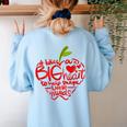 Teacher Day T Shirt Appreciation Day Apple Teach Learn Women's Sweatshirt Back Print Light Blue Teacher Day T Shirt Appreciation Day Apple Teach Learn Women's Sweatshirt Back Print Light Blue