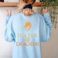 Teacher Of Dragons For Teachers Top Tee T-Shirt Women's Sweatshirt Back Print Light Blue Teacher Of Dragons For Teachers Top Tee T-Shirt Women's Sweatshirt Back Print Light Blue