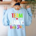Teacher Early Childhood Education Preschool Head Start Crew Women's Sweatshirt Back Print Light Blue Teacher Early Childhood Education Preschool Head Start Crew Women's Sweatshirt Back Print Light Blue