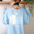 Teacher Empower Student Teacher Protest Supporter Red For Ed Women's Sweatshirt Back Print Light Blue