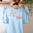Teacher And Firefighter Wife Shirt Teacher Life Fire Wife Women's Sweatshirt Back Print Light Blue
