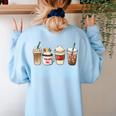 Teacher Fuel Coffee Teacher Mug Latte Iced Coffee Fall Women's Sweatshirt Back Print Light Blue Teacher Fuel Coffee Teacher Mug Latte Iced Coffee Fall Women's Sweatshirt Back Print Light Blue