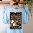 The Teacher Ghost Book Reading Books Lover Halloween Women's Sweatshirt Back Print Light Blue The Teacher Ghost Book Reading Books Lover Halloween Women's Sweatshirt Back Print Light Blue