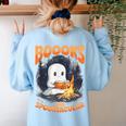 Teacher Halloween Ghost Reading Book Animal Boooks Are Women's Sweatshirt Back Print Light Blue Teacher Halloween Ghost Reading Book Animal Boooks Are Women's Sweatshirt Back Print Light Blue